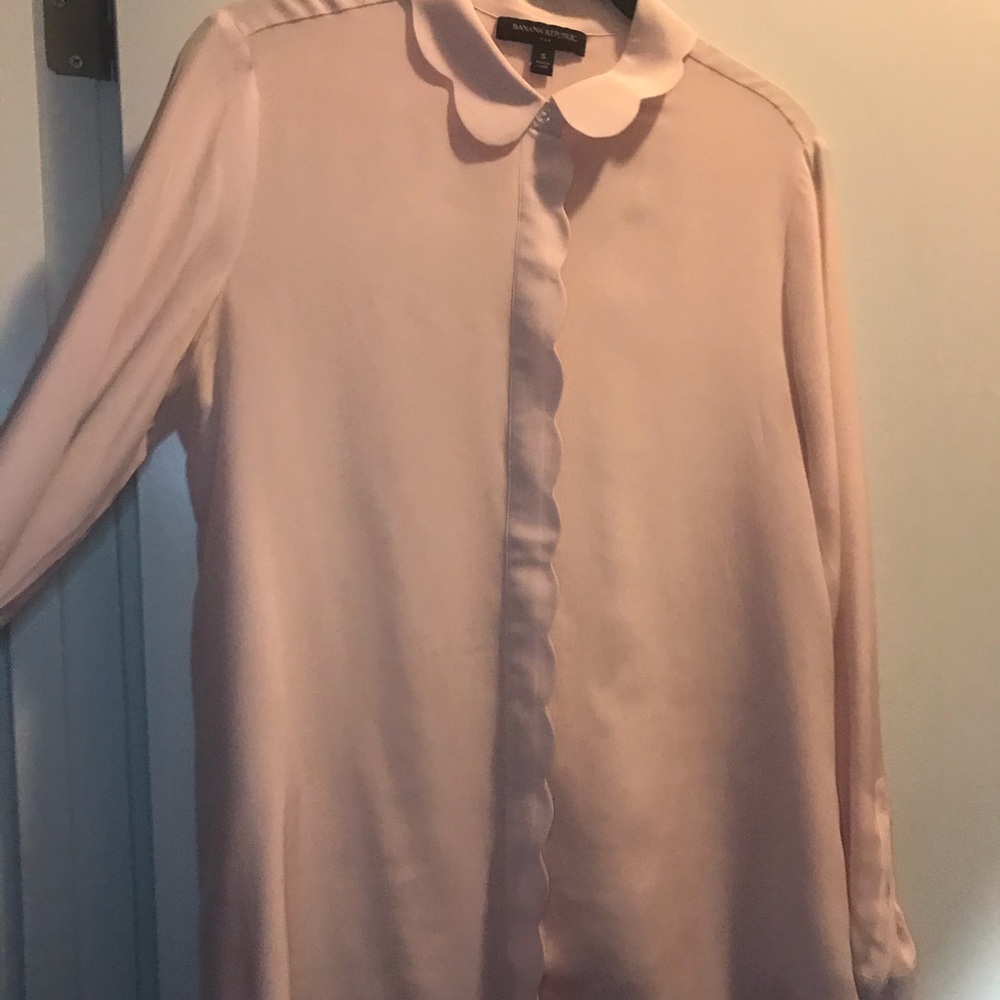 Banana republic blouse button-down pink - silk